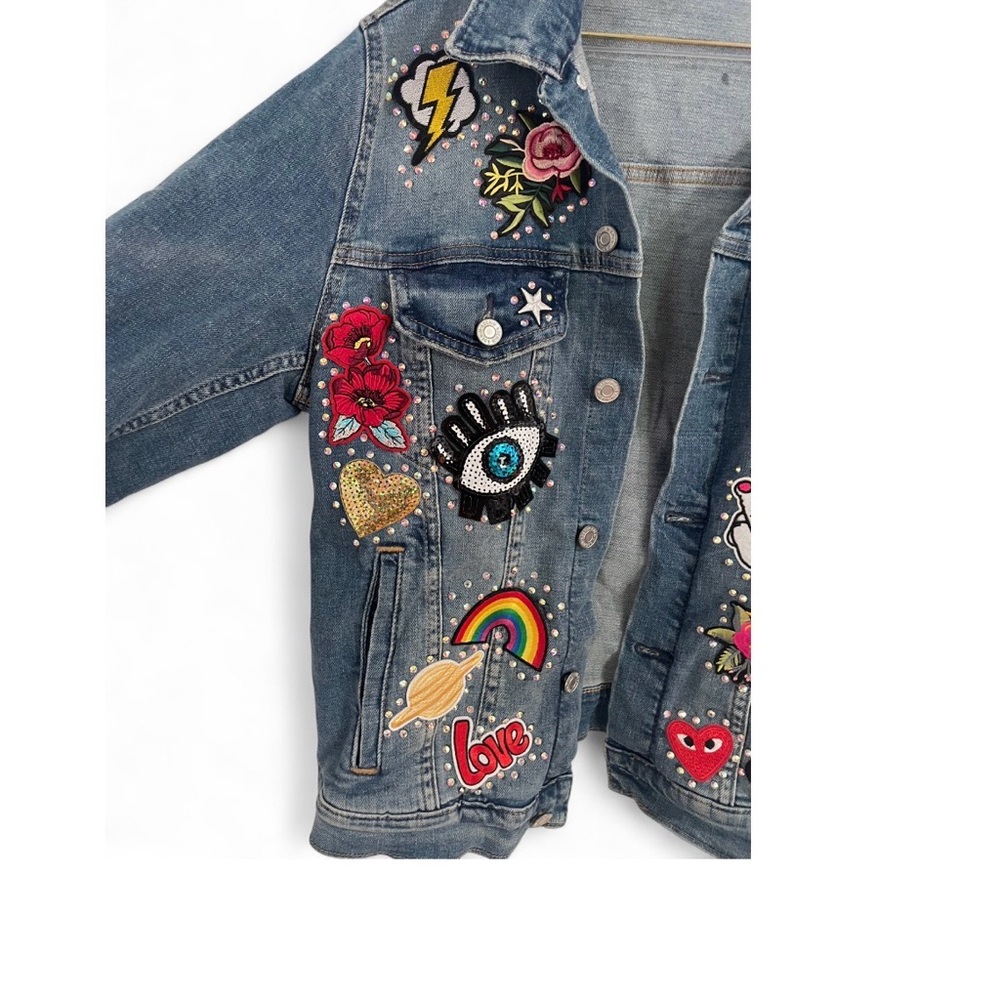 Custom Rhinestone Denim Jacket - Picture 4 of 6
